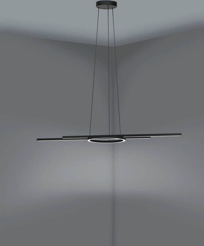 EGLO Hanglamp ZILLERIO-Z Hanglamp in zwart van staal aluminium (1 stuk)