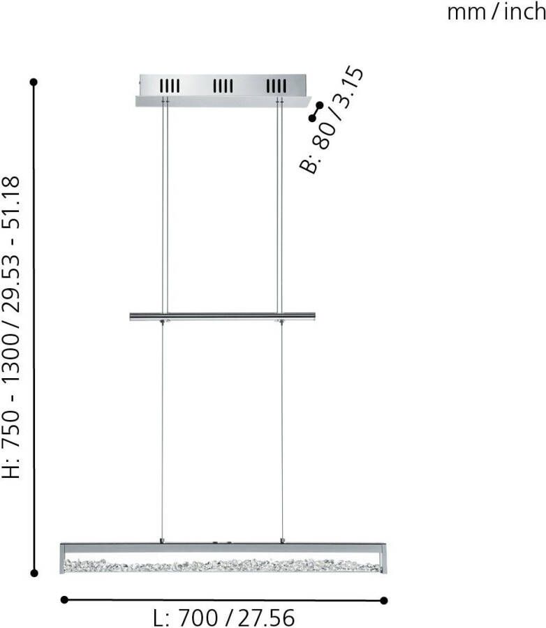 EGLO Led-hanglamp CARDITO Hanglamp led verwisselbaar in hoogte verstelbaar dimbaar