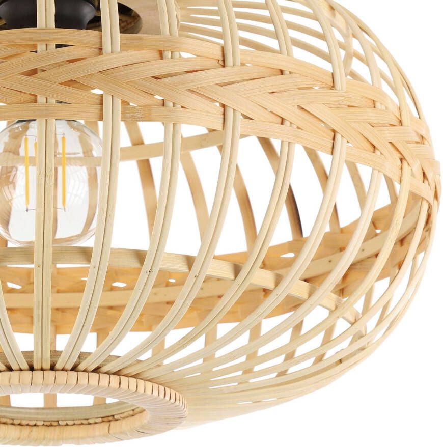 EGLO Plafondlamp AMSFIELD Plafondlamp vintage natuur boho hygge gevlochten E27 Ø 45 cm (1 stuk) - Foto 3