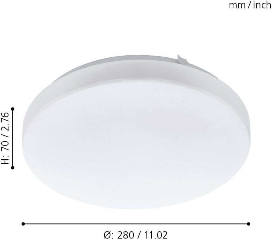 EGLO Plafondlamp FRANIA wit ø28 x h7 cm inclusief 1x led-plank (10w) warmwit licht