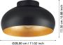 EGLO Mogano mini Plafondlamp E27 Ø28 cm Zwart Bladgoud Leen Bakker - Thumbnail 5