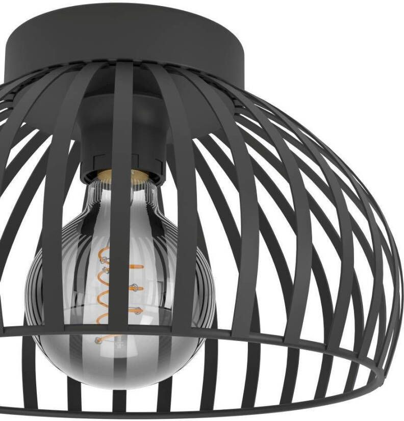 EGLO Plafondlamp MOGANO 3 Plafondlamp metaal in zwart ganglamp met E27 fitting Ø 28 cm (1 stuk)