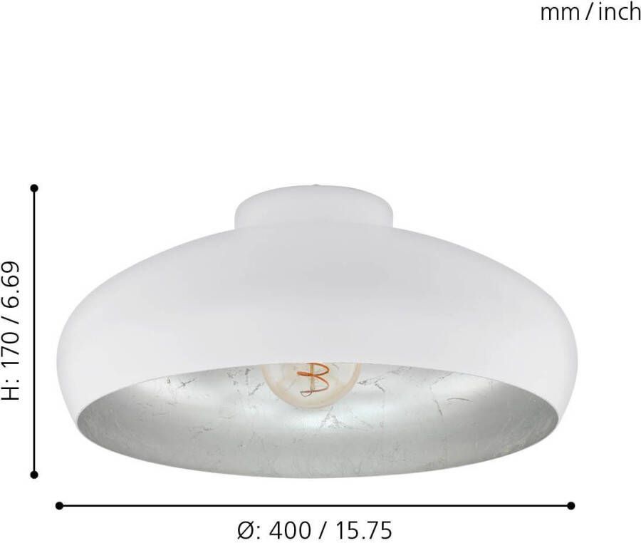 EGLO Plafondlamp MOGANO Plafondlamp Industrial vintage Vloerlamp plafond met E27 fitting
