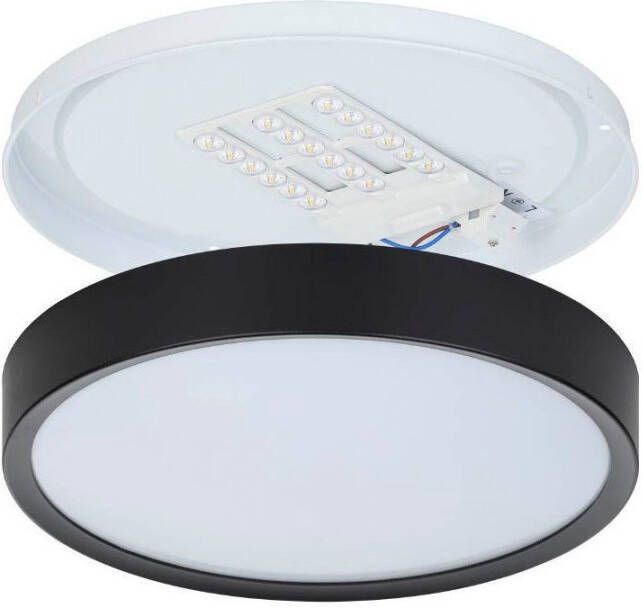 EGLO Plafondlamp MUSURITA plafondlamp woonkamerlamp zwart staal + kunststof (1 stuk)