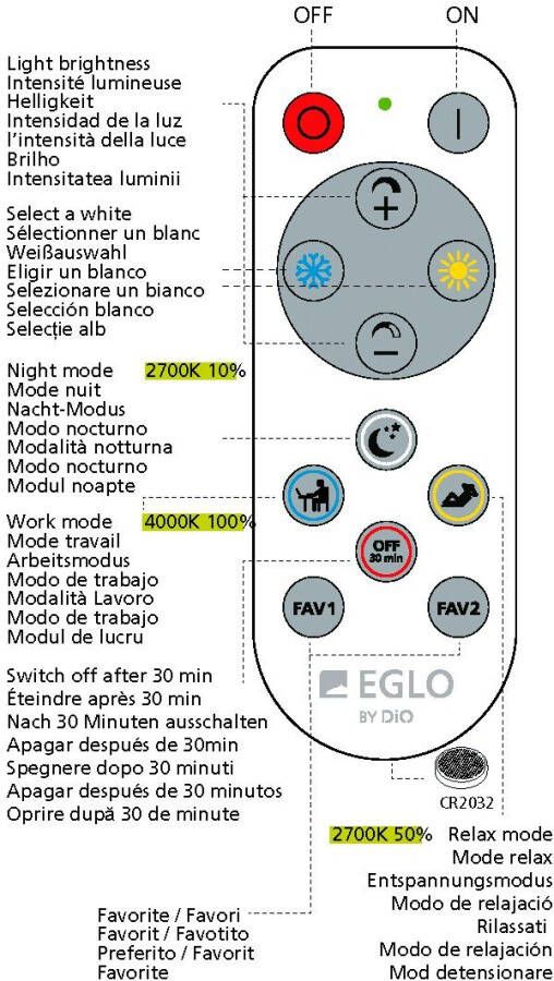 EGLO Plafondlamp SALOBRENA-A Bediening via afstandsbediening nachtlicht