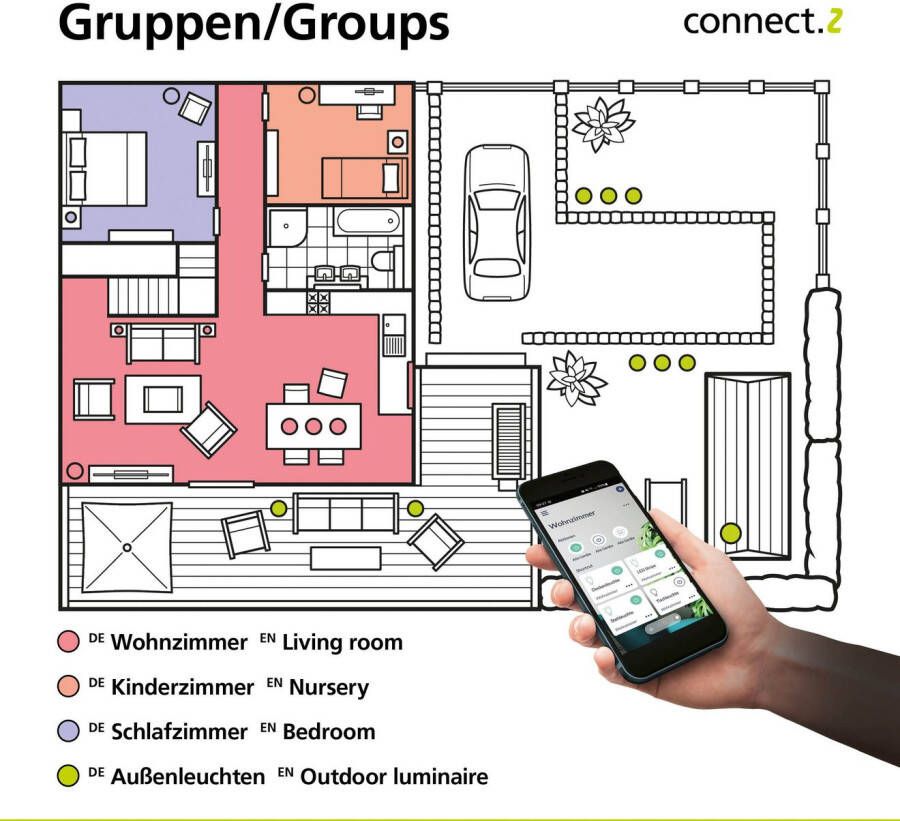 EGLO Staande lamp ANCHORENA-Z Steheuchte Holz ZigBee 3.0 Disco-Modus Lampe ZigBee app en spraakbediening Alexa RGB FSC100HB dimbaar hout (1 stuk)