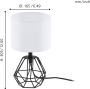 EGLO tafellamp Carlton 2 zwart wit Ø16 cm Leen Bakker - Thumbnail 2