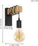 EGLO LED-wandlamp Townshend 1 lamp hout zwart en beige - Thumbnail 5
