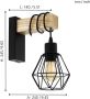 Eglo Townshend wandlamp 1-lichts zwart eikenhout met Kap - Thumbnail 5