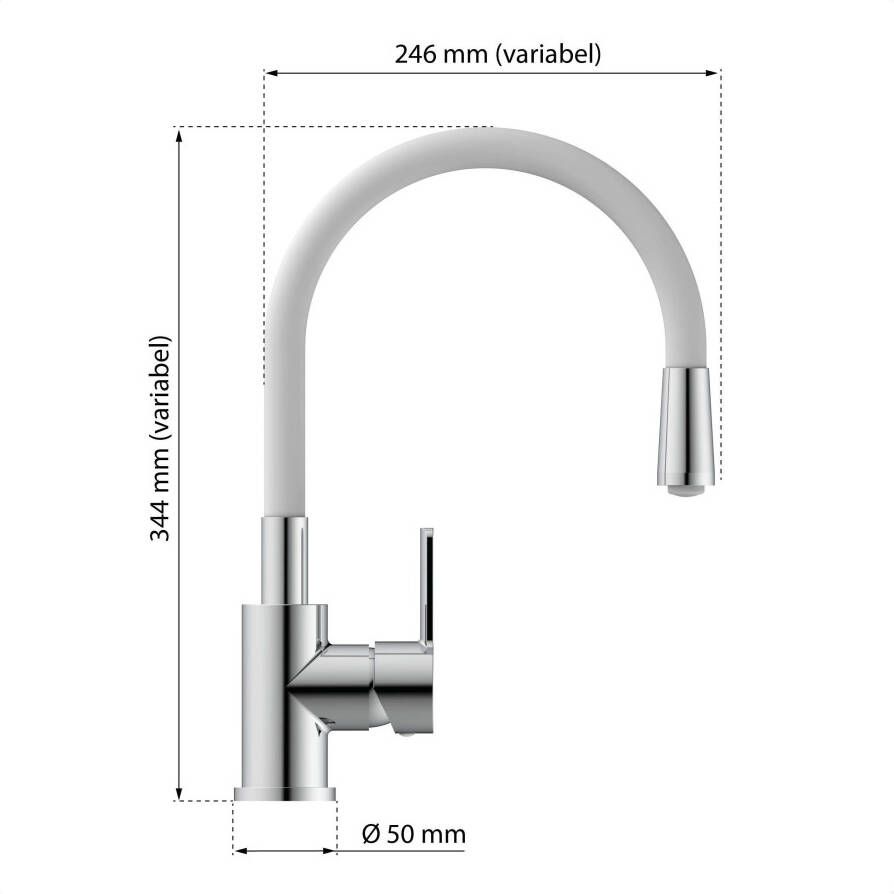 Eisl Keukenkraan Flexo energiebesparende cold-start waterbesparende eco click 360° draaibaar