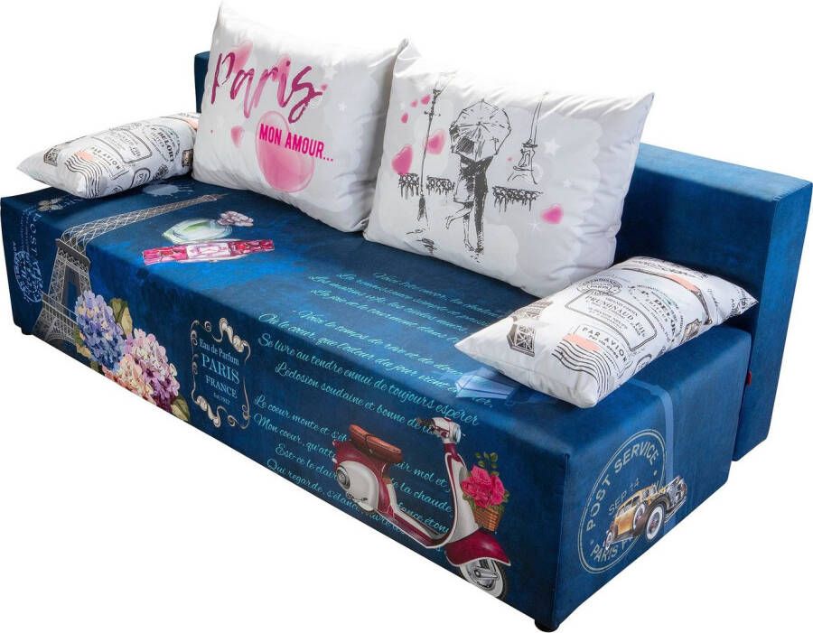 Exxpo sofa fashion Slaapbank Exxpo Tabou met slaapfunctie en bedkist liftbedfunctie en binnenvering