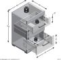 FMD Prolenta Premium Nachtkastje met 3 lades betongrijs en glanzend wit - Thumbnail 5