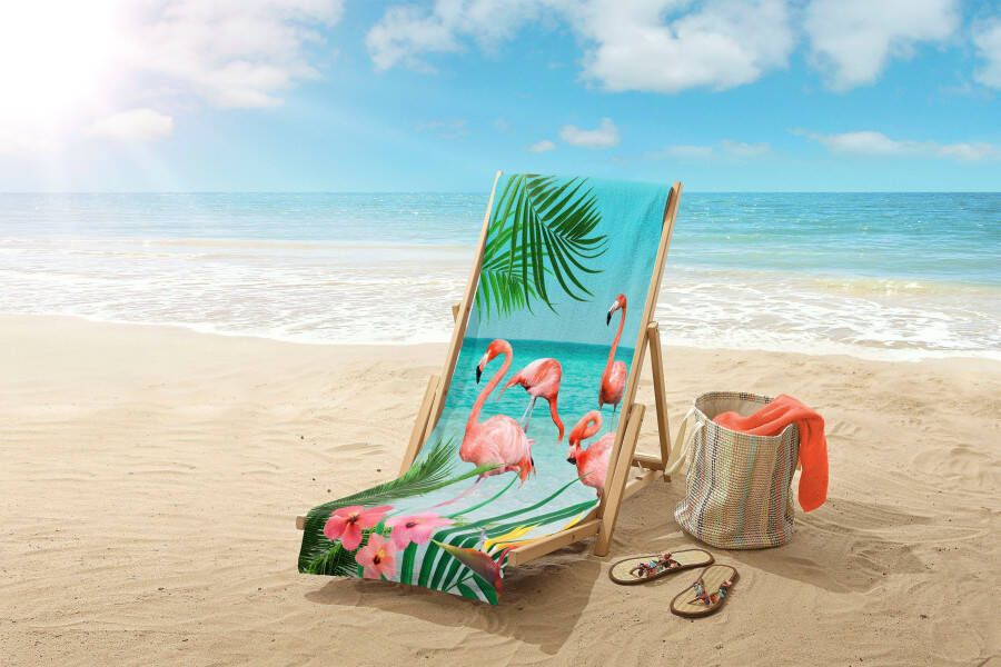 Good morning Strandlaken Flamingo Microvezel 100x180 Sneldrogend Volwassenen Tropen Flamingo (1 stuk) - Foto 3