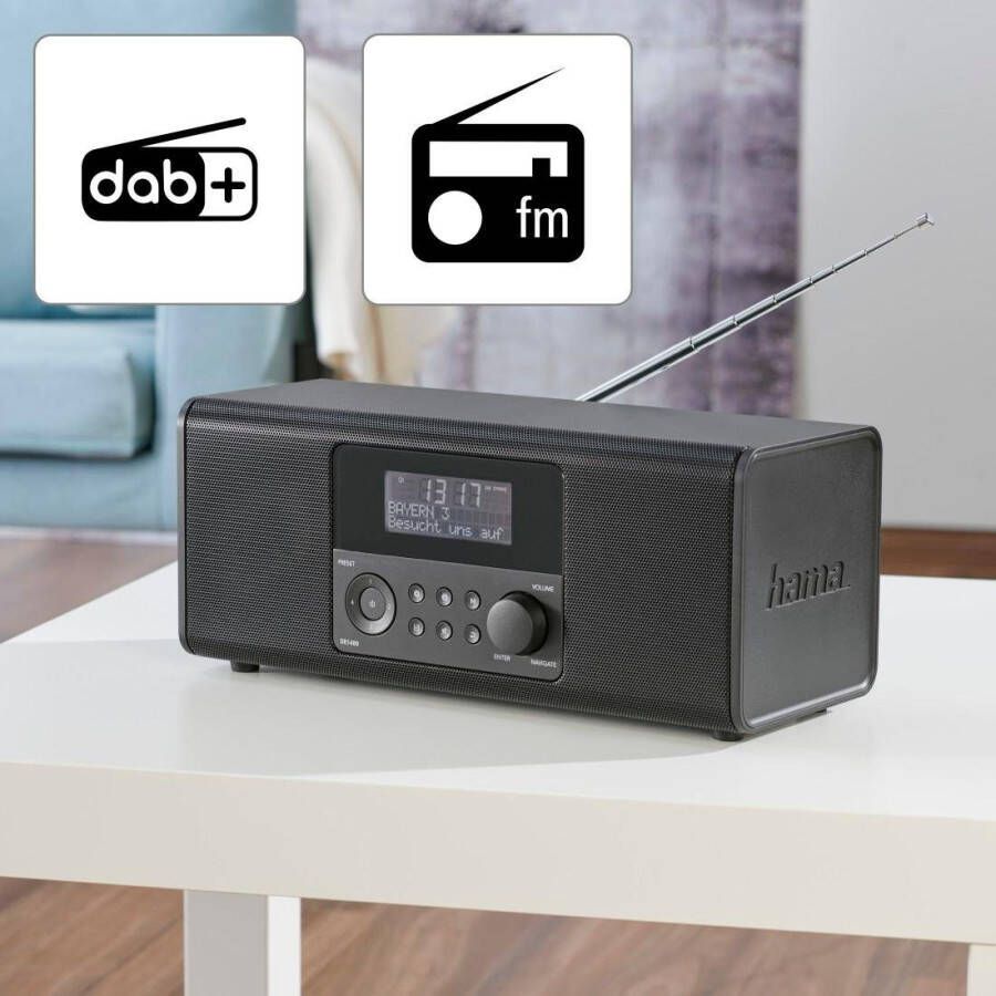 Hama Digitale radio (DAB+) Digitaal radio DAB wekkerradio FM stereo 6W DR1400
