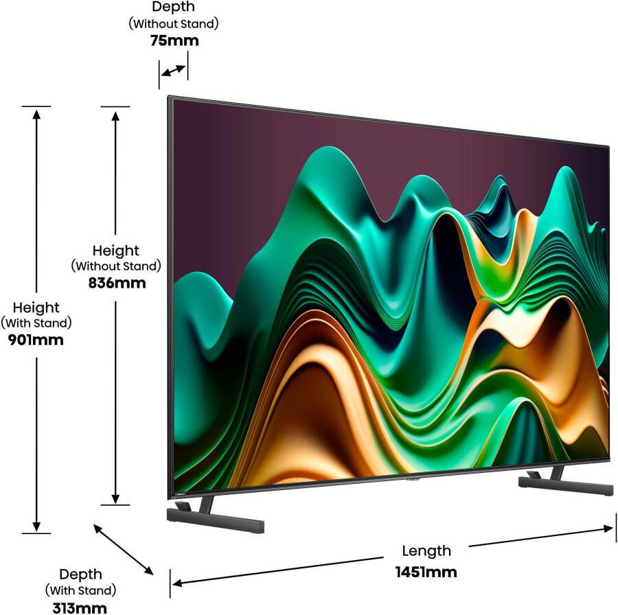 Hisense Mini-led-tv 65U6NQ 164 cm 65" 4K Ultra HD Smart TV 4k uhd uled mini led