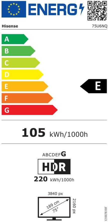 Hisense Mini-led-tv 75U6NQ 189 cm 75" 4K Ultra HD Smart TV 4k uhd uled mini led