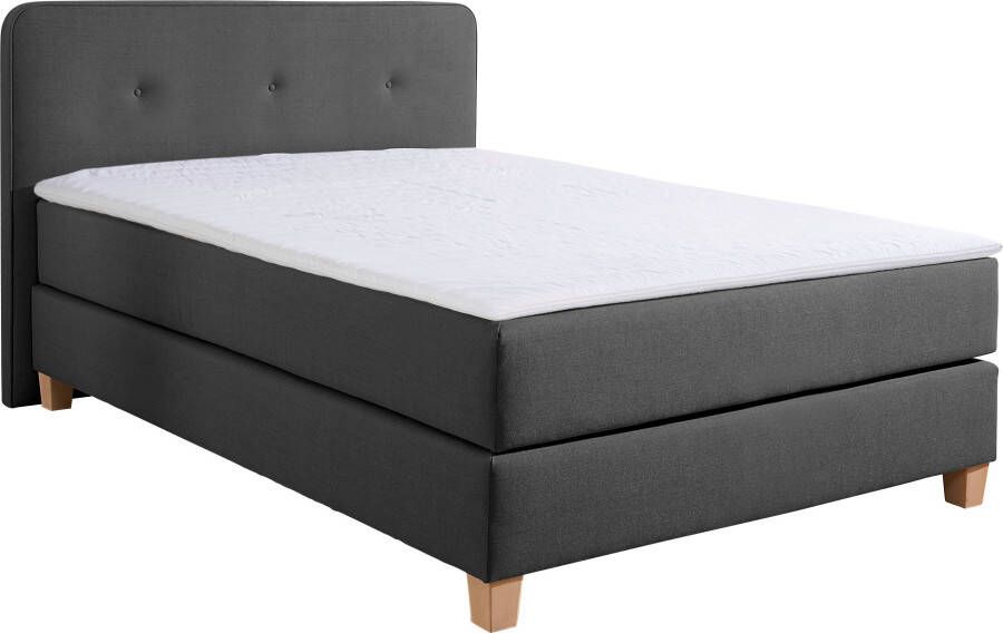 Home affaire Boxspring Fargo inclusief topper in 3 soorten matrassen in fluweel of structuurstof