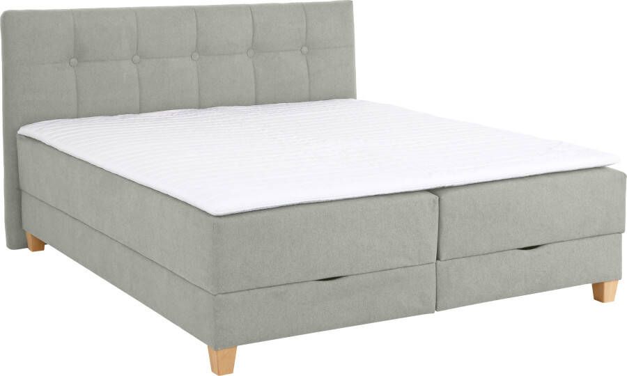 Home affaire Boxspring Lonrai in h2 h3 & h4 en xxl verlengde 220 cm kiesbaar incl. topper