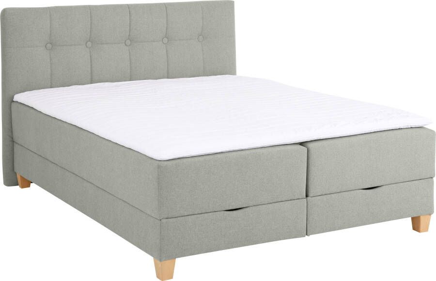 Home affaire Boxspring Lonrai in h2 h3 & h4 en xxl verlengde 220 cm kiesbaar incl. topper