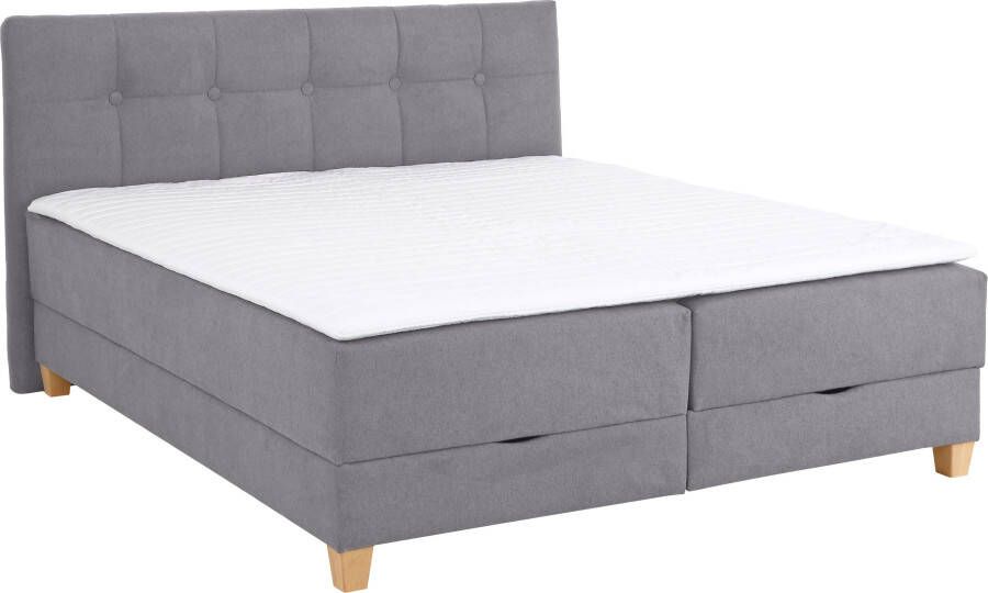 Home affaire Boxspring Lonrai in h2 h3 & h4 en xxl verlengde 220 cm kiesbaar incl. topper