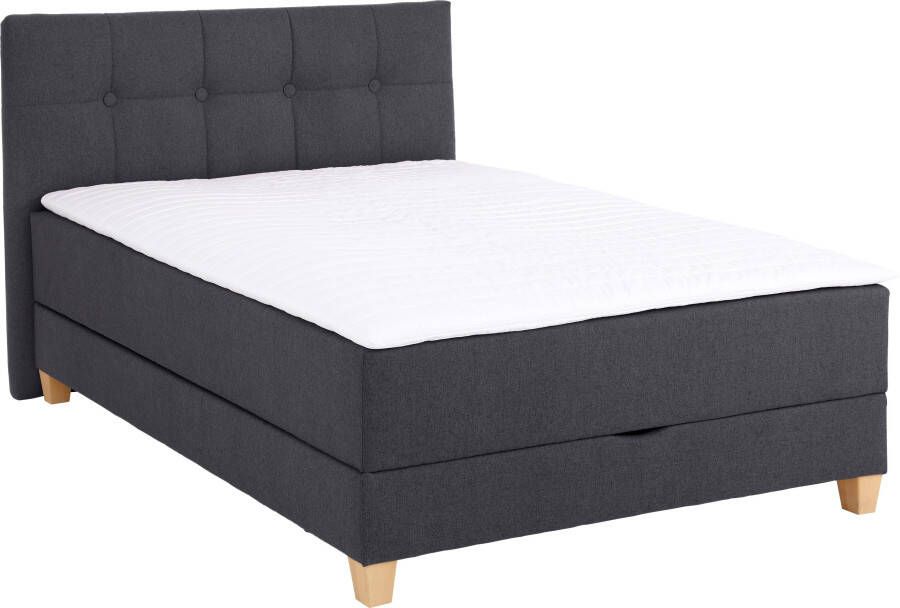 Home affaire Boxspring Lonrai in h2 h3 & h4 en xxl verlengde 220 cm kiesbaar incl. topper