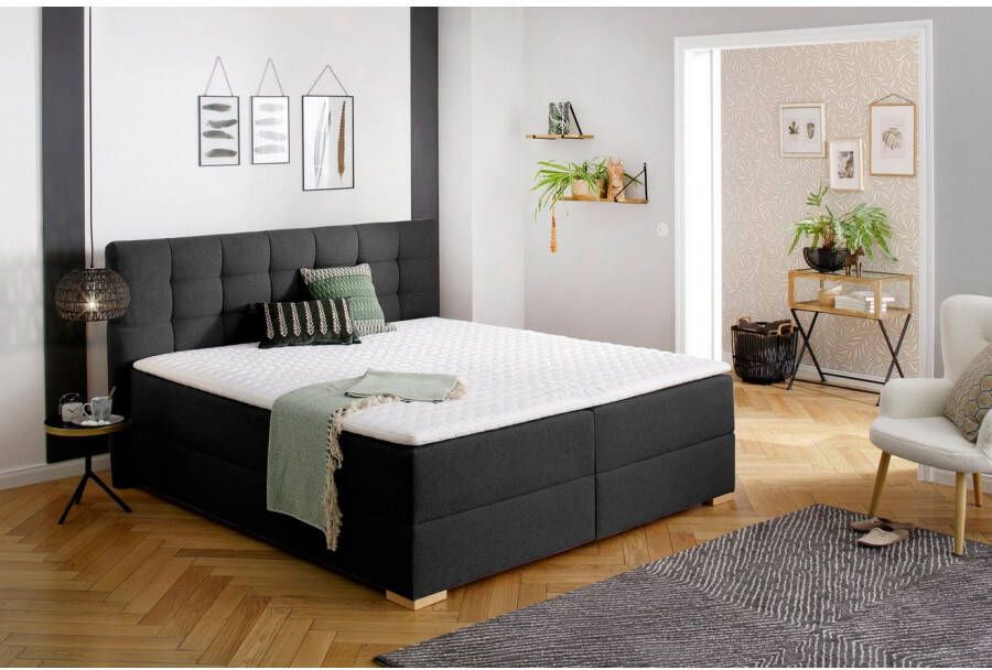 Home affaire Boxspring Olivet in 4 kleuren 4 breedten 2 matrassoorten ook in extra lang 220 cm