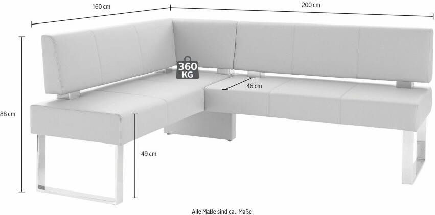 Home affaire Hoekbank RAB in 2 breedten (180 of 200 cm) bekleding in verschillende kwaliteiten