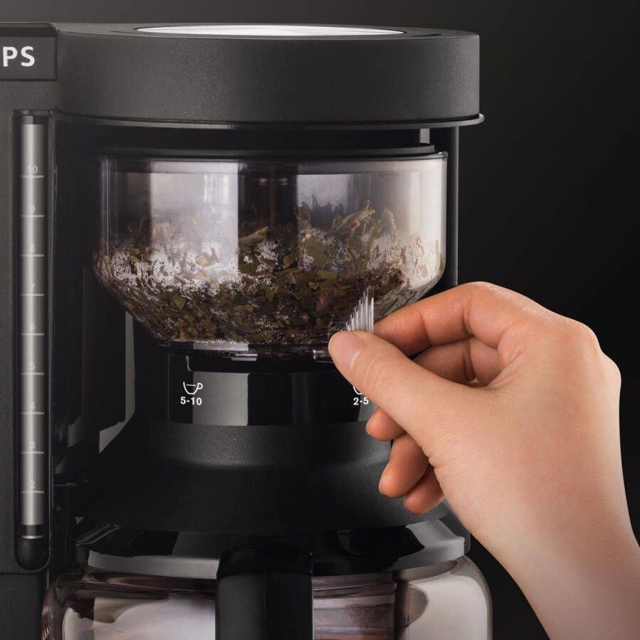 Krups Filterkoffieapparaat KM8508 Duothek Plus 1 l Combi-automaat voor koffie en thee tweevoudig koffie-genot 2 onafhankelijke zetsystemen 2 separate waterniveauaanduidingen aan-uitschakelaar met controlelampje aroma-keuzeschakelaar