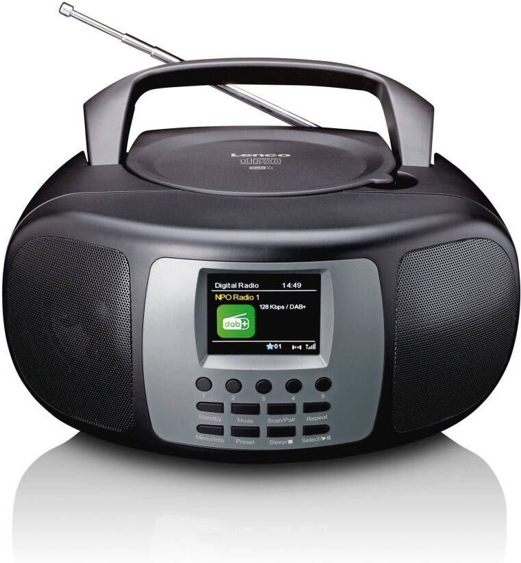 Lenco Boombox SCD-860 Boomxbox mit DAB+ FM-Radio Farbdisp. BT