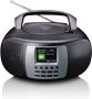 Lenco Draagbare DAB+ FM radio met Bluetooth CD-speler en groot LCD kleurendisplay Zwart-Grijs - Thumbnail 4