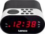 Lenco FM Wekkerradio met slaaptimer en dubbele alarm functie Zwart-Wit - Thumbnail 3