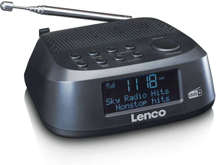 Lenco Wekkerradio CR-605BK radio met DAB+ en FM-radio