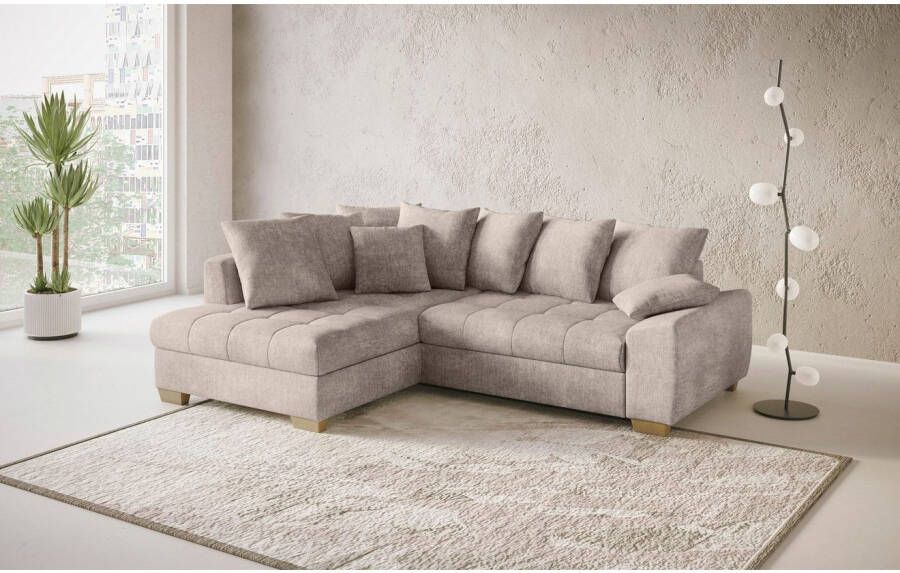 Mr. Couch Hoekbank Nikita II L-vorm met koudschuim bekleding optioneel met bed en bedlade