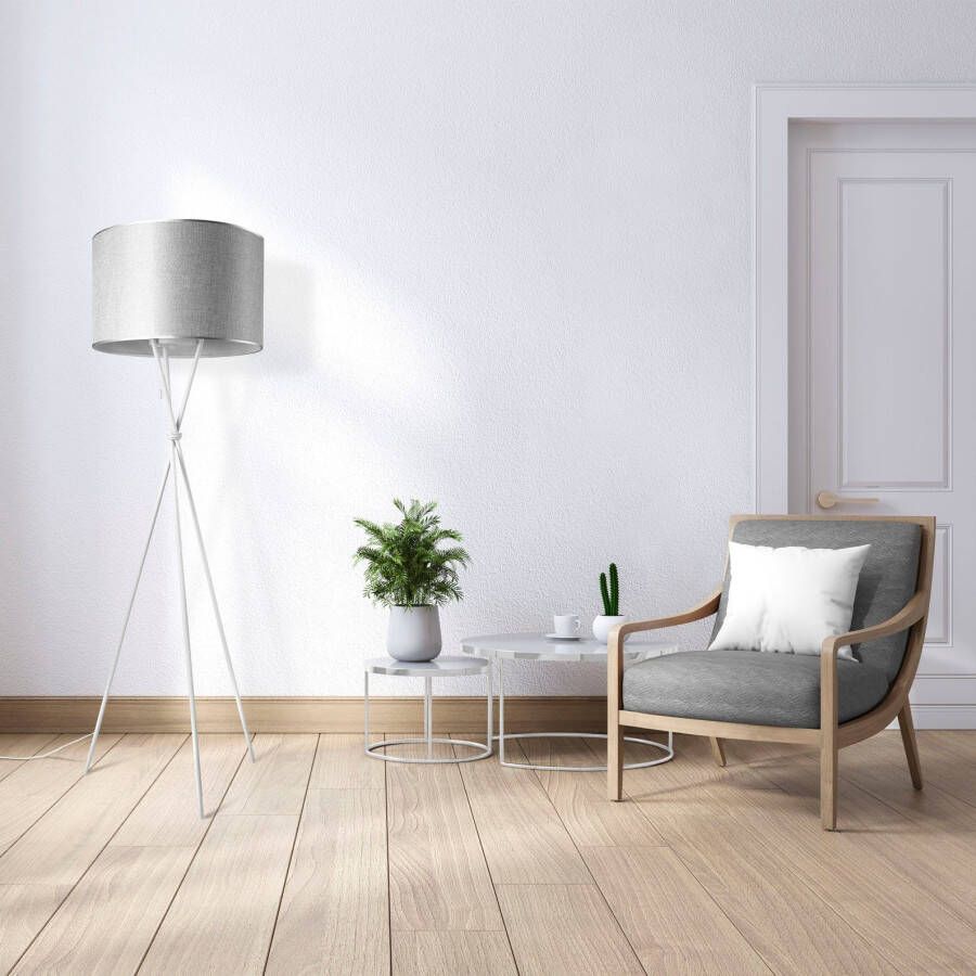 Paco Home Staande lamp KATE CANVAS UNI COLOR