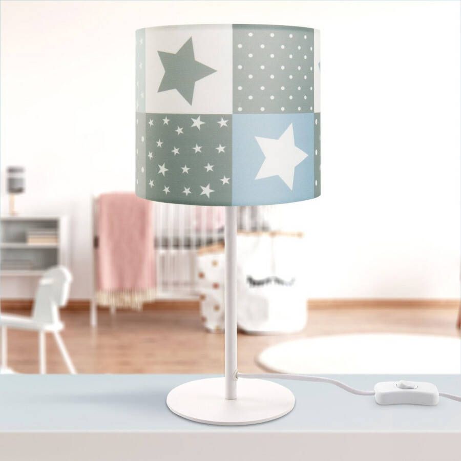 Paco Home Tafellamp Cosmo 345 Kinderlamp LED kinderkamer sterren-motief decor tafellamp E14