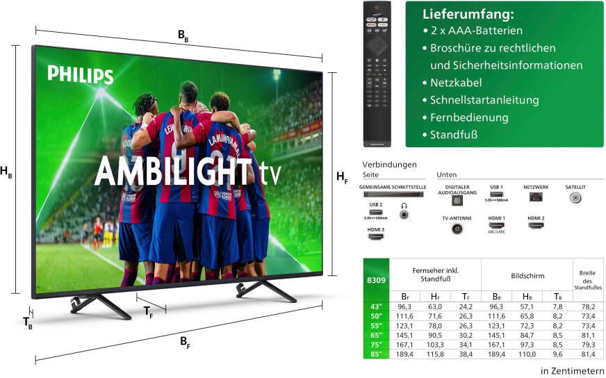 Philips Led-TV 215 cm 85" 4K Ultra HD Smart TV