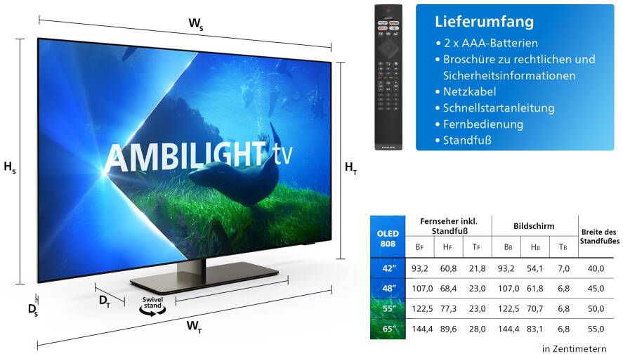 Philips OLED-TV 65OLED808 12 164 cm 65" 4K Ultra HD Android TV Google TV Smart TV - Foto 13