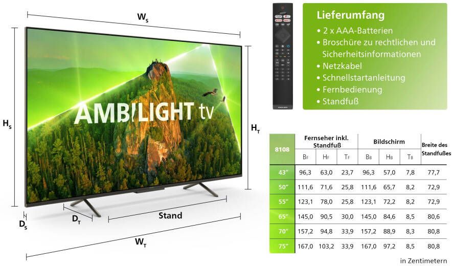 Philips Led-TV 65PUS8108 12 164 cm 65" 4K Ultra HD Smart TV