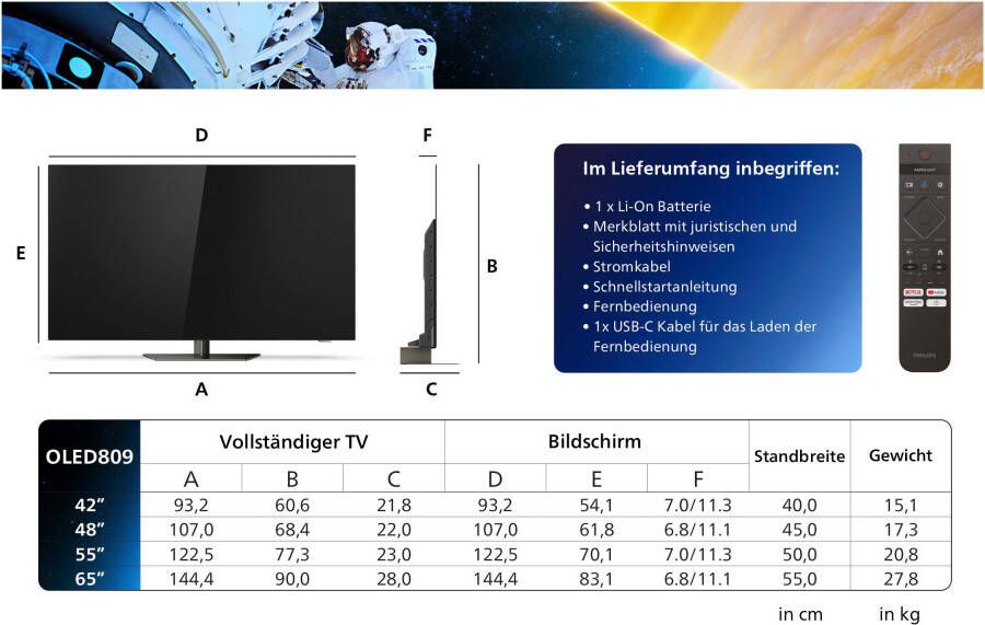 Philips OLED-TV 106 cm 42" 4K Ultra HD Smart TV Google TV