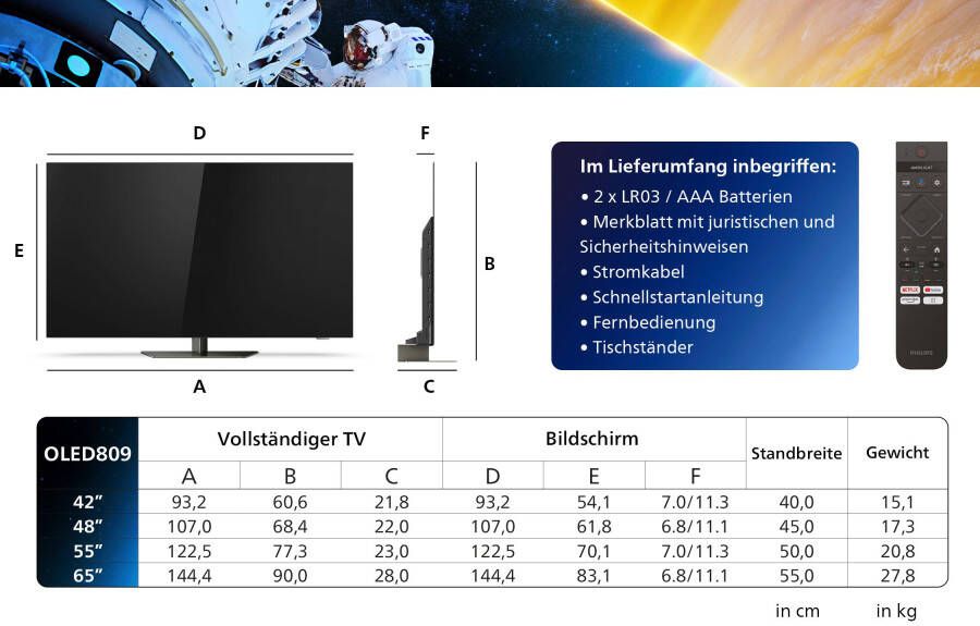 Philips OLED-TV 194 cm 77" 4K Ultra HD Smart TV Google TV