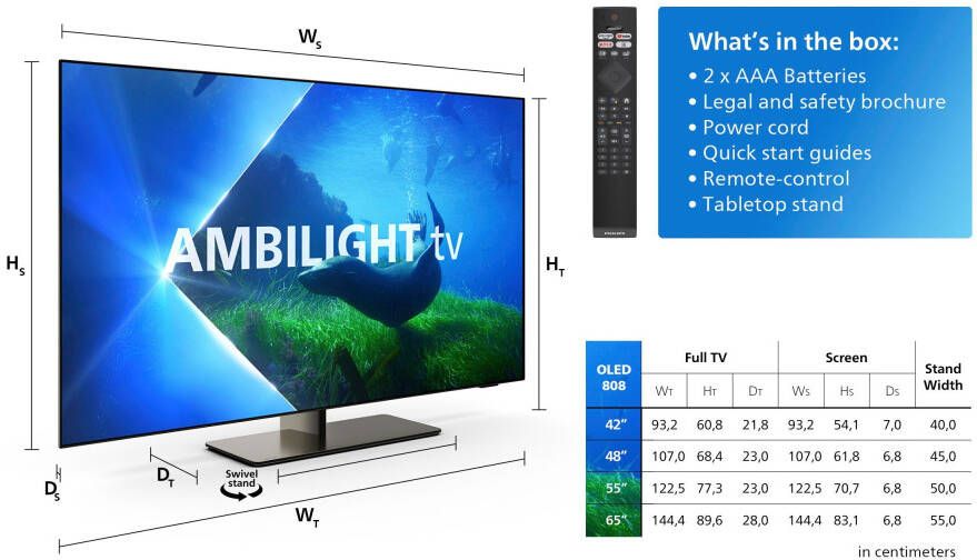 Philips OLED-TV 42OLED808 12 106 cm 42" 4K Ultra HD Android TV Google TV Smart TV