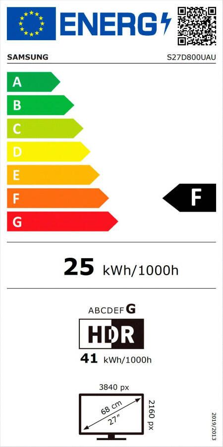 Samsung Ledscherm S27D800UAU 68 cm 27" 4K Ultra HD