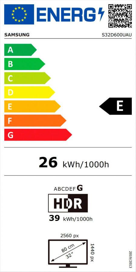 Samsung Ledscherm S32D600UAU 80 cm 32" QHD