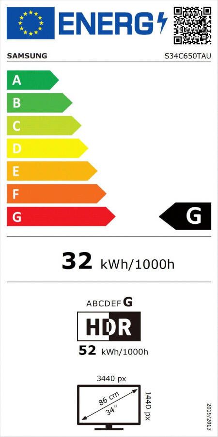 Samsung Ledscherm S34C650TAU 86 cm 34" UWQHD