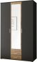 Woonexpress Kledingkast Beugen Hout Grijs 120 x 196 x 54 cm (BxHxD) 3 Deuren 2 Lades Spiegel Draaideur Kast - Thumbnail 3