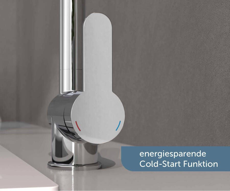 Schütte Keukenkraan Londen energiebesparende cold-start-functie 360° draaibaar uittrekbaar