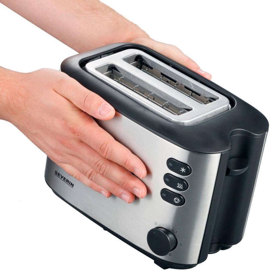 Severin Toaster AT 2514 incl. centrering van de sneetjes voor een gelijkmatige bruining en geïntegreerd opzetstuk voor het roosteren van broodjes