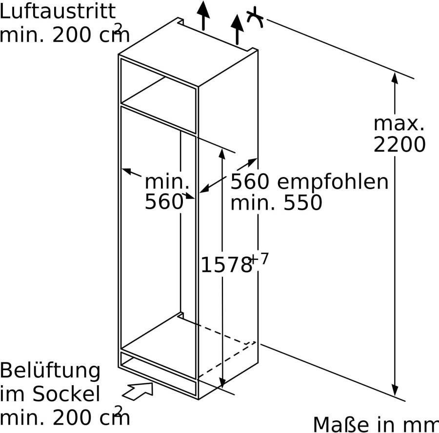 SIEMENS Inbouwkoelkast KI72LADE0 157 7 cm x 55 8 cm