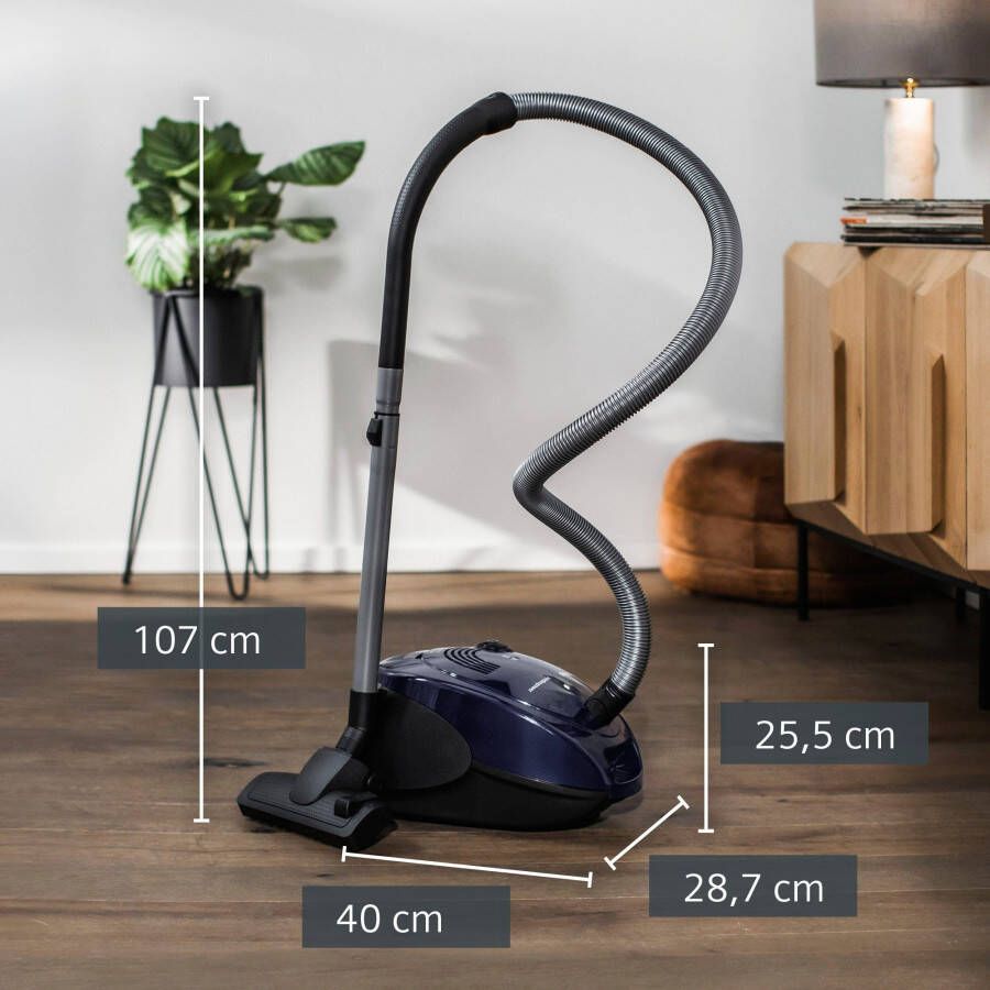 SIEMENS Stofzuiger VS06A111 Hygiënefilter inclusief kierenzuigmond en meubelzuigmond blauw