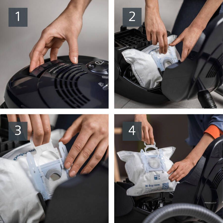 SIEMENS Stofzuiger VS06A111 Hygiënefilter inclusief kierenzuigmond en meubelzuigmond blauw
